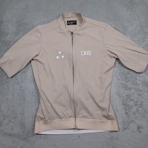 DRS Cycling Top Mens XL Brown Drag Reduction Systems Full Zip Pocket Biking
